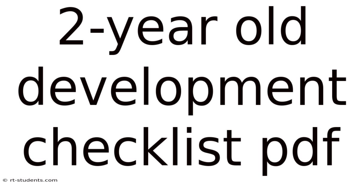 2-year Old Development Checklist Pdf