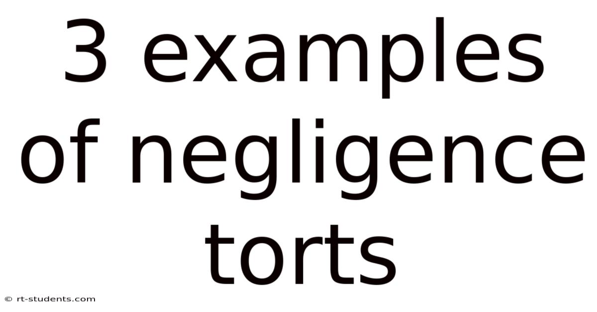 3 Examples Of Negligence Torts