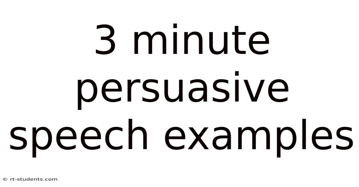 3 Minute Persuasive Speech Examples