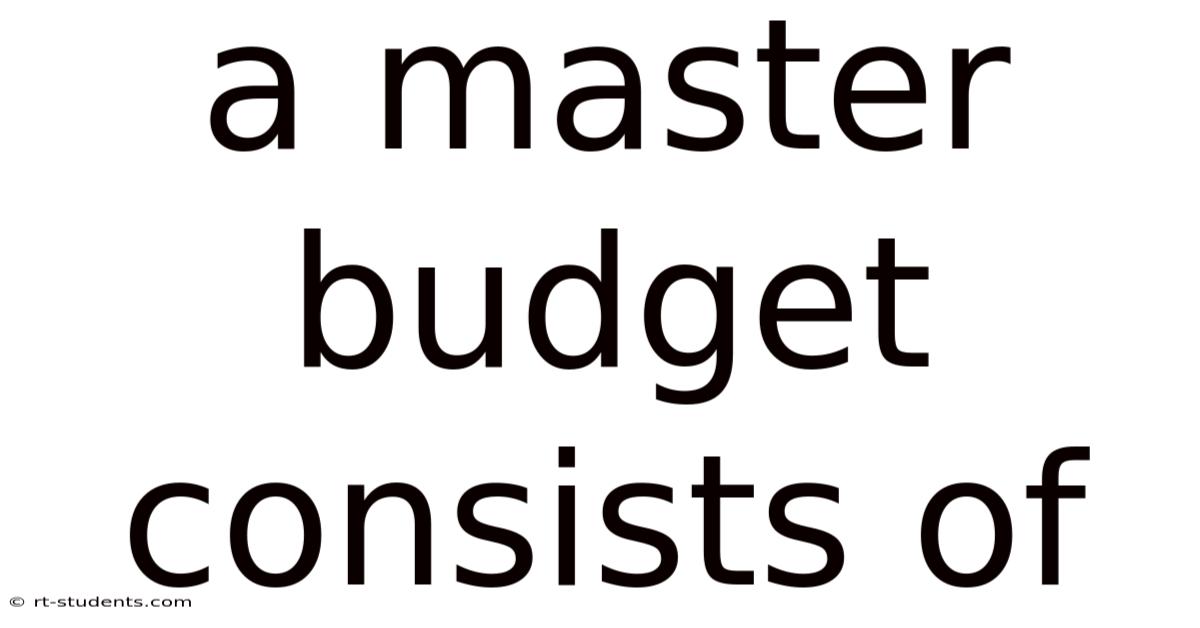 A Master Budget Consists Of