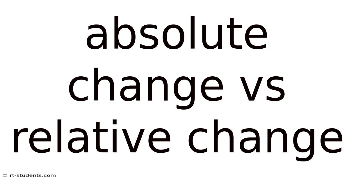 Absolute Change Vs Relative Change