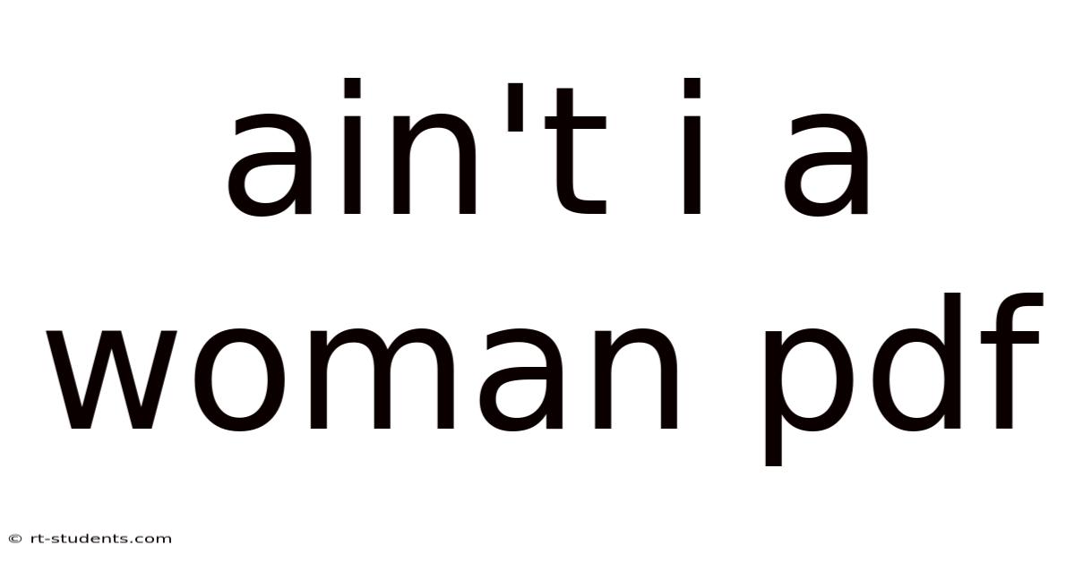 Ain't I A Woman Pdf