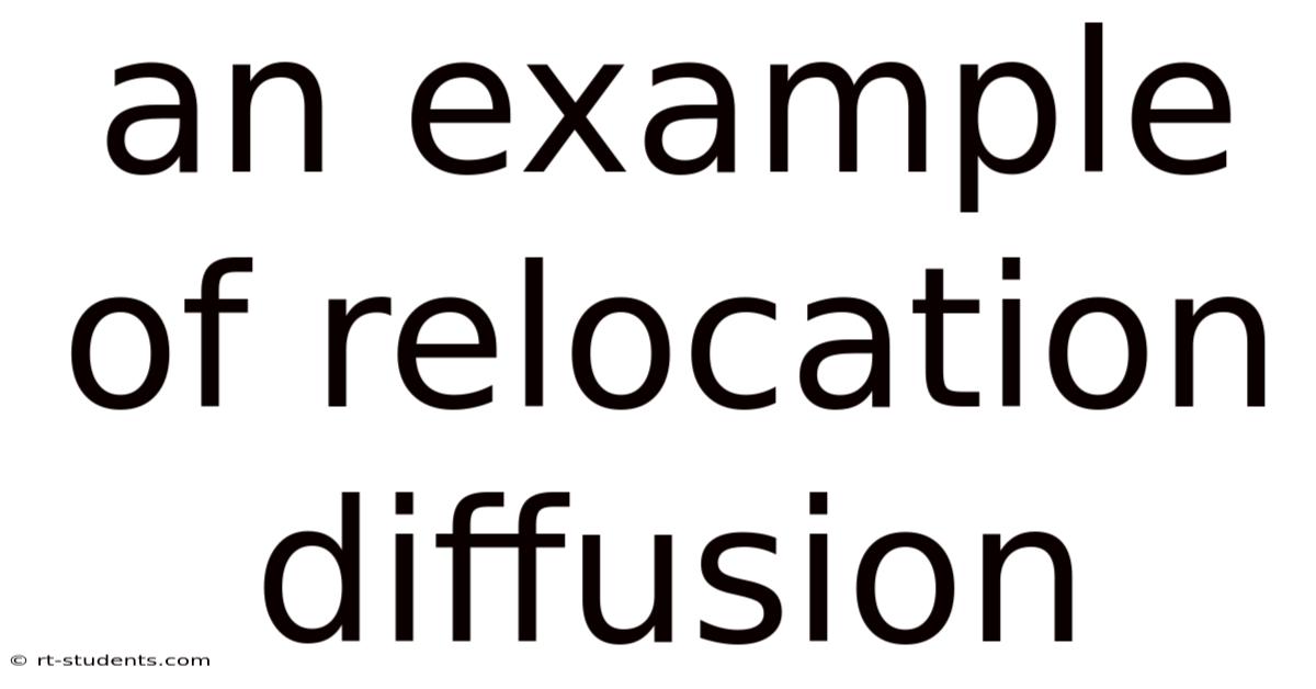 An Example Of Relocation Diffusion