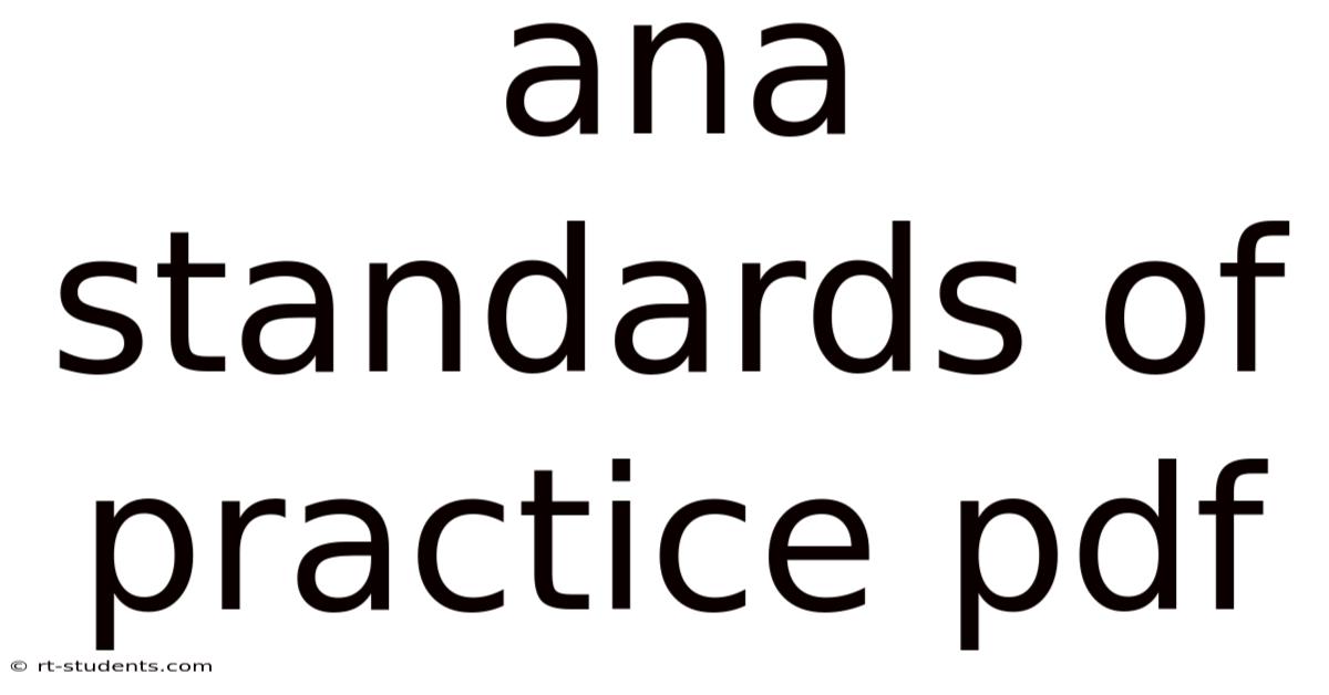 Ana Standards Of Practice Pdf