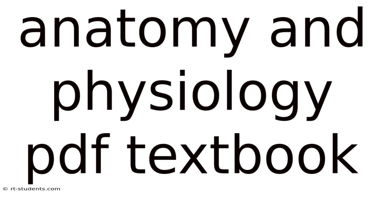 Anatomy And Physiology Pdf Textbook