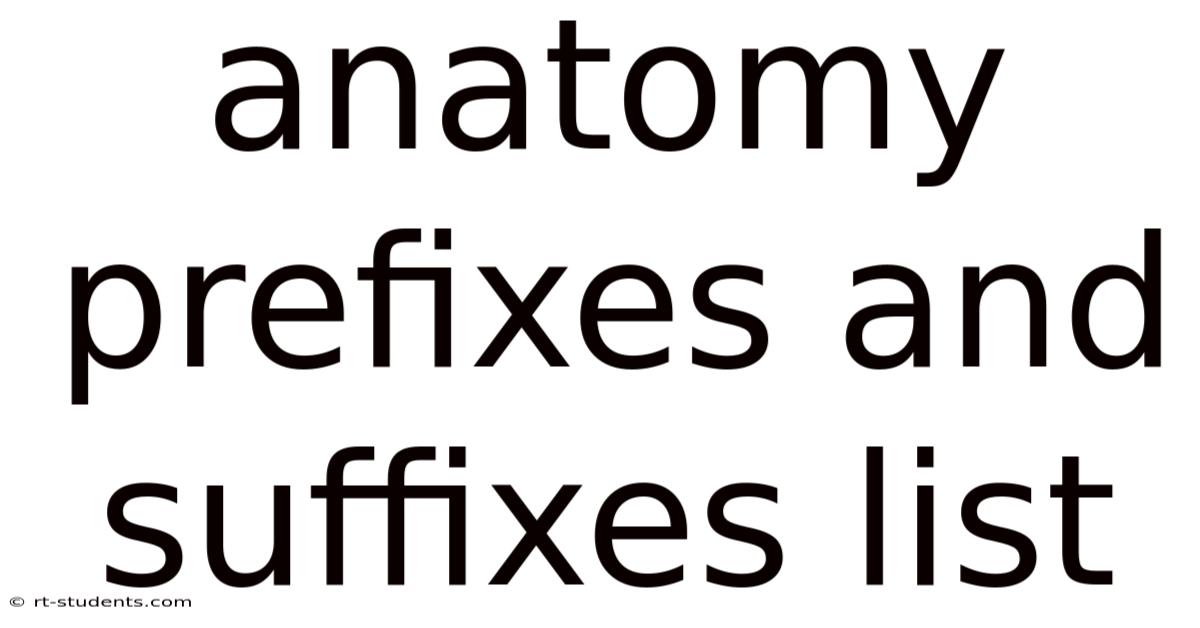 Anatomy Prefixes And Suffixes List