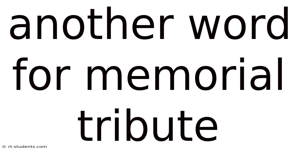Another Word For Memorial Tribute