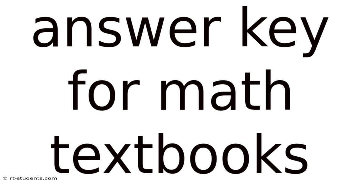 Answer Key For Math Textbooks