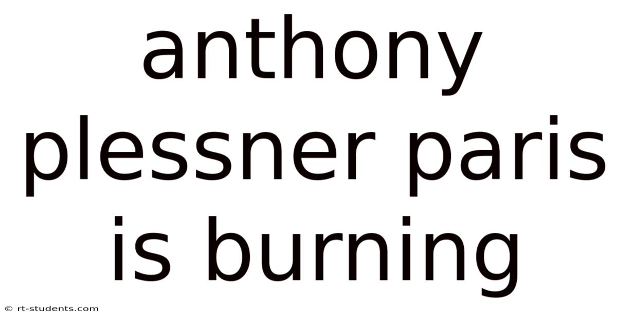 Anthony Plessner Paris Is Burning