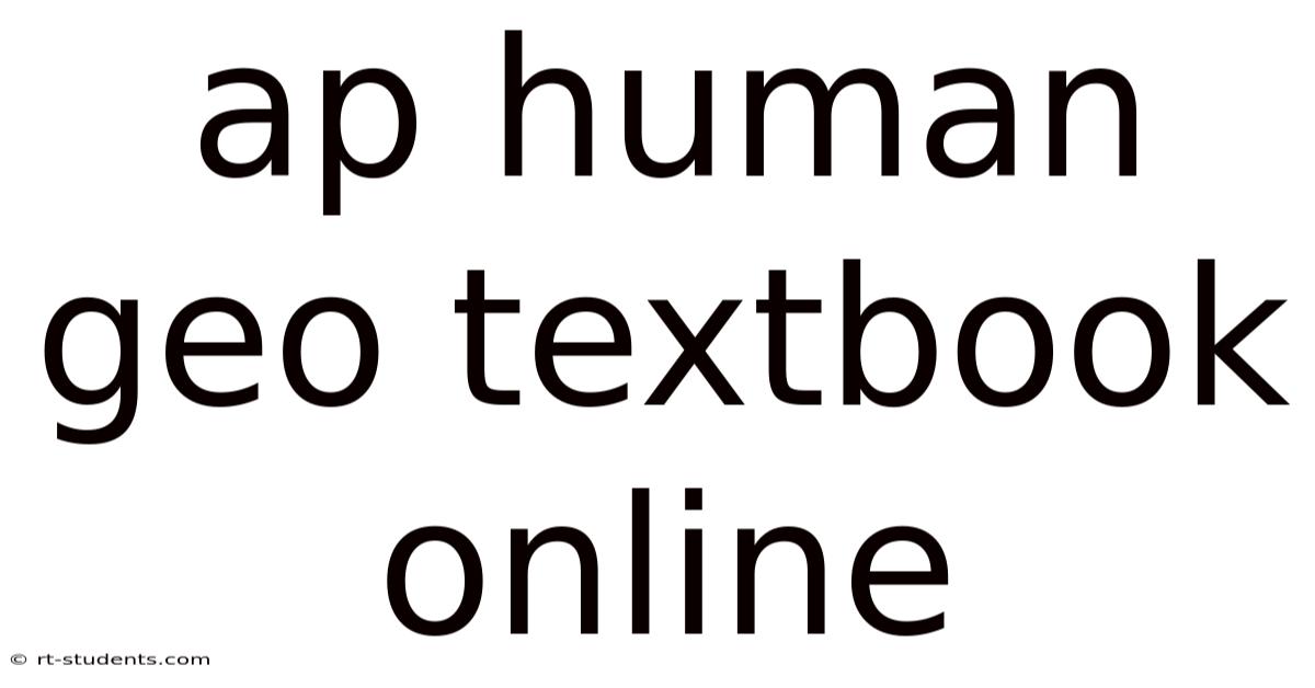Ap Human Geo Textbook Online