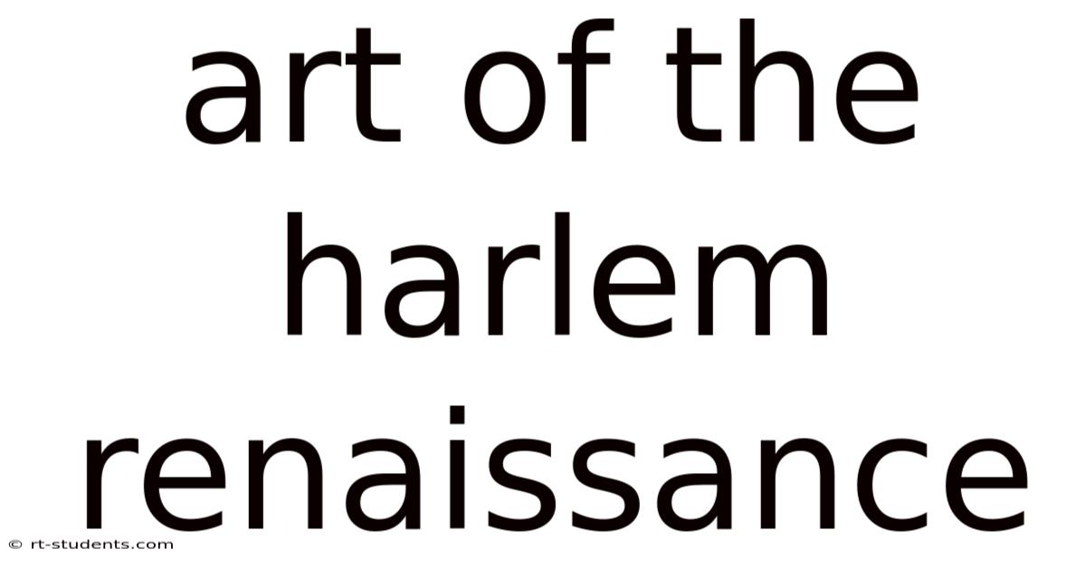 Art Of The Harlem Renaissance
