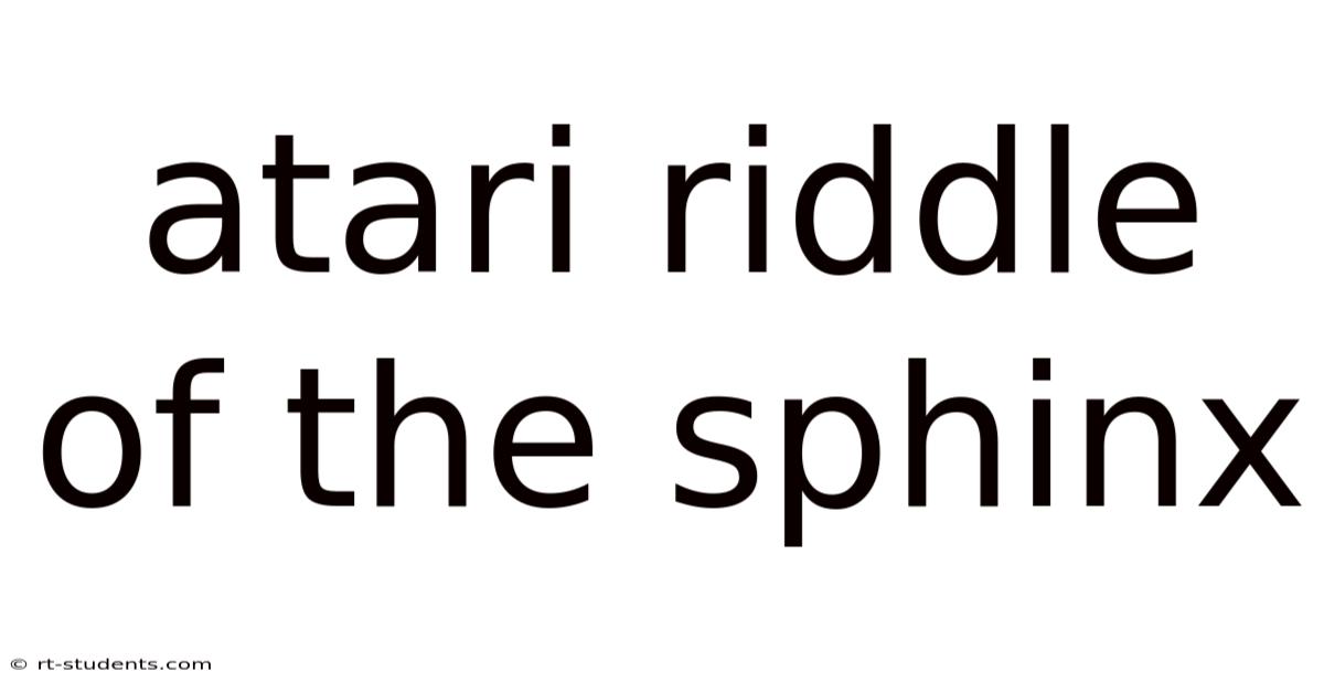 Atari Riddle Of The Sphinx