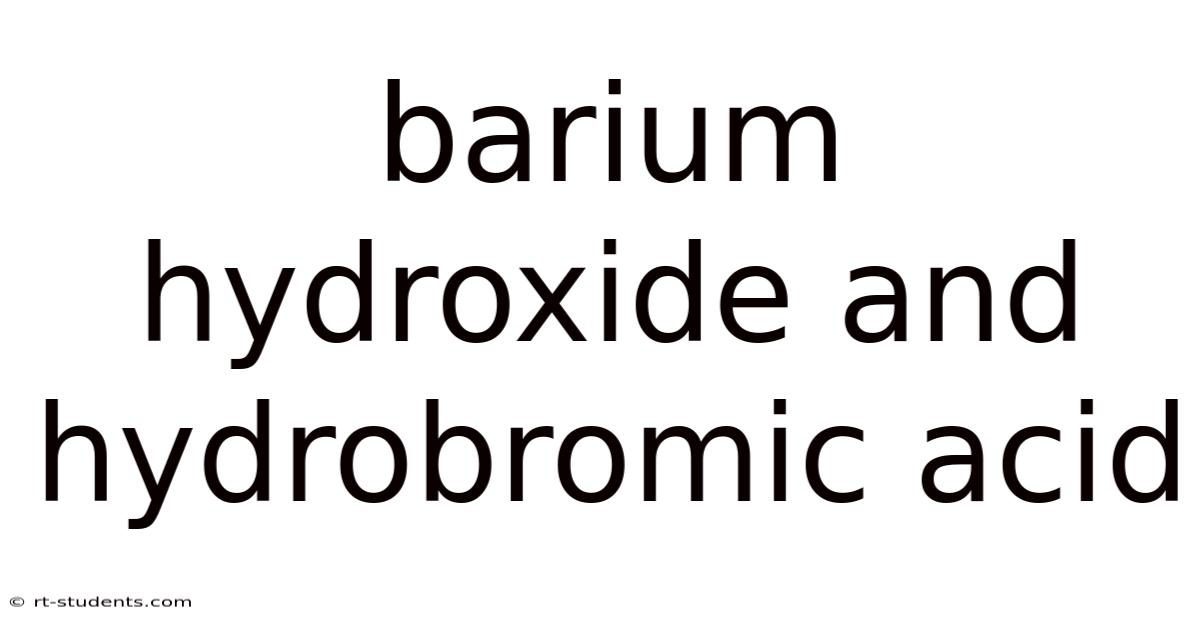 Barium Hydroxide And Hydrobromic Acid