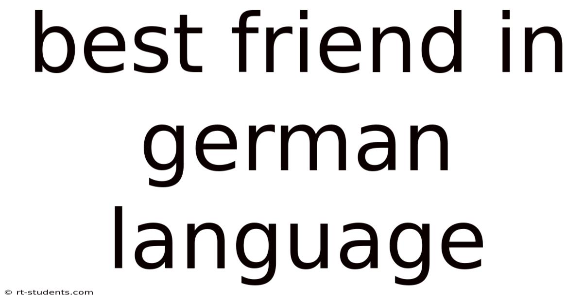 Best Friend In German Language