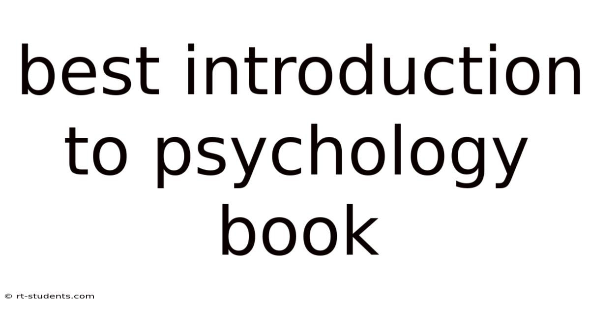 Best Introduction To Psychology Book