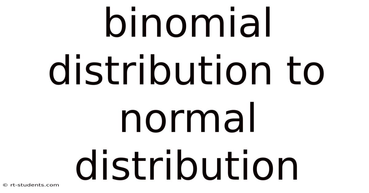 Binomial Distribution To Normal Distribution