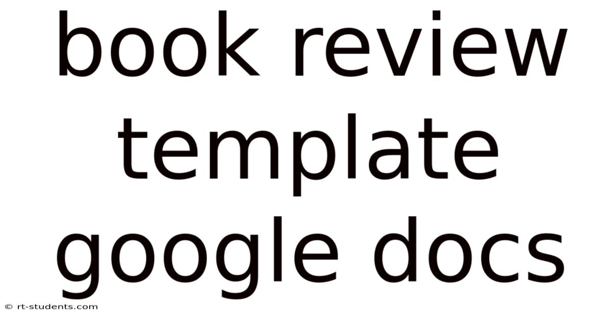 Book Review Template Google Docs