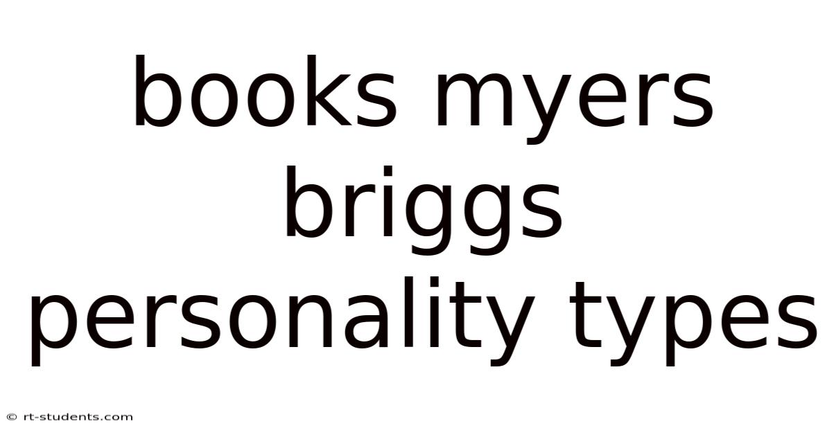 Books Myers Briggs Personality Types