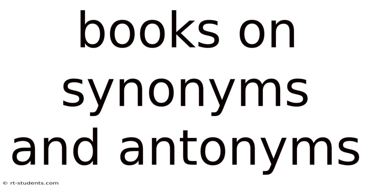 Books On Synonyms And Antonyms