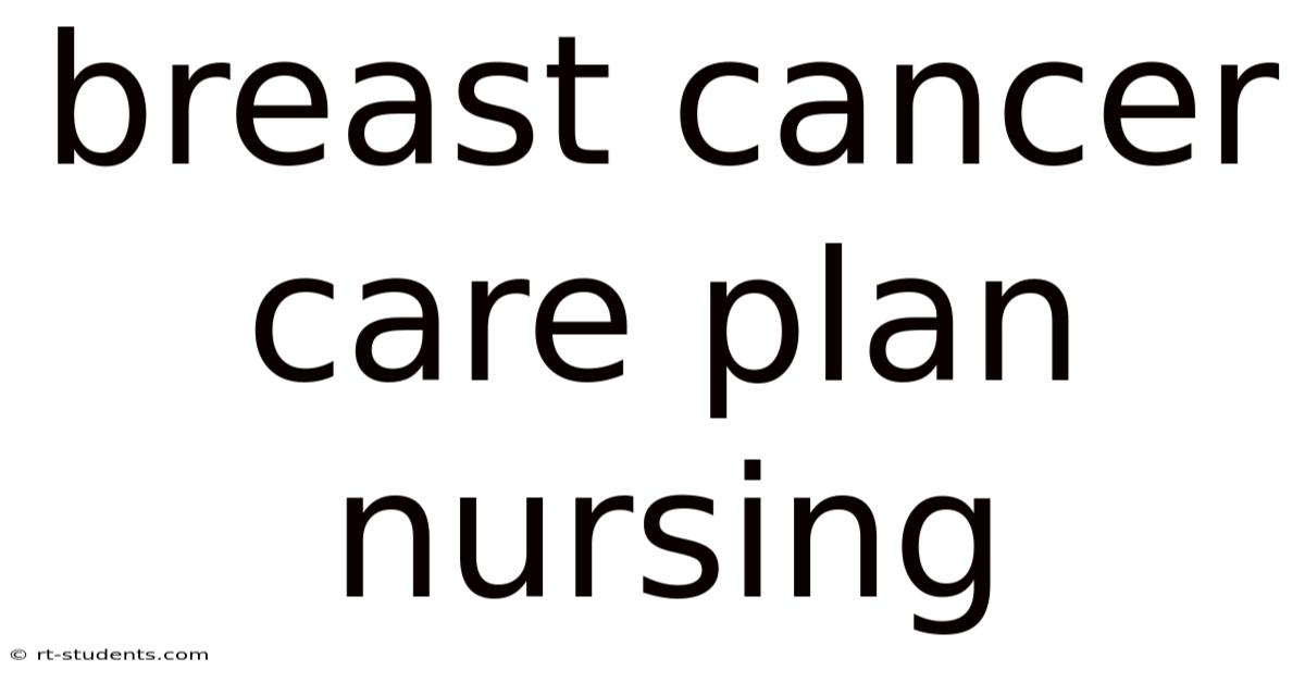 Breast Cancer Care Plan Nursing