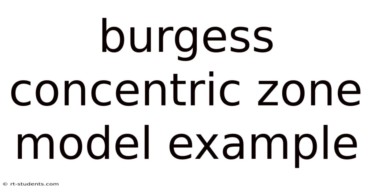 Burgess Concentric Zone Model Example