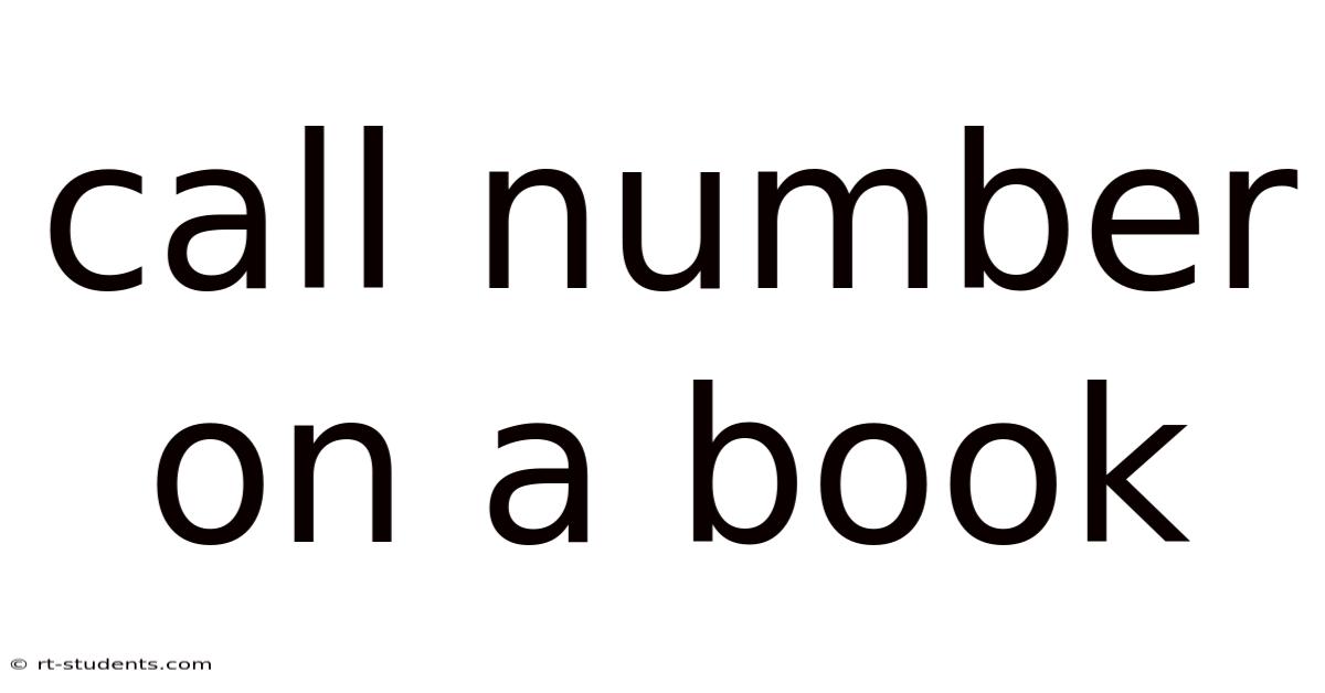 Call Number On A Book