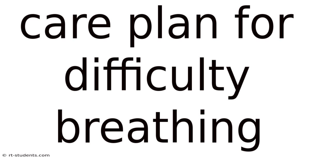 Care Plan For Difficulty Breathing