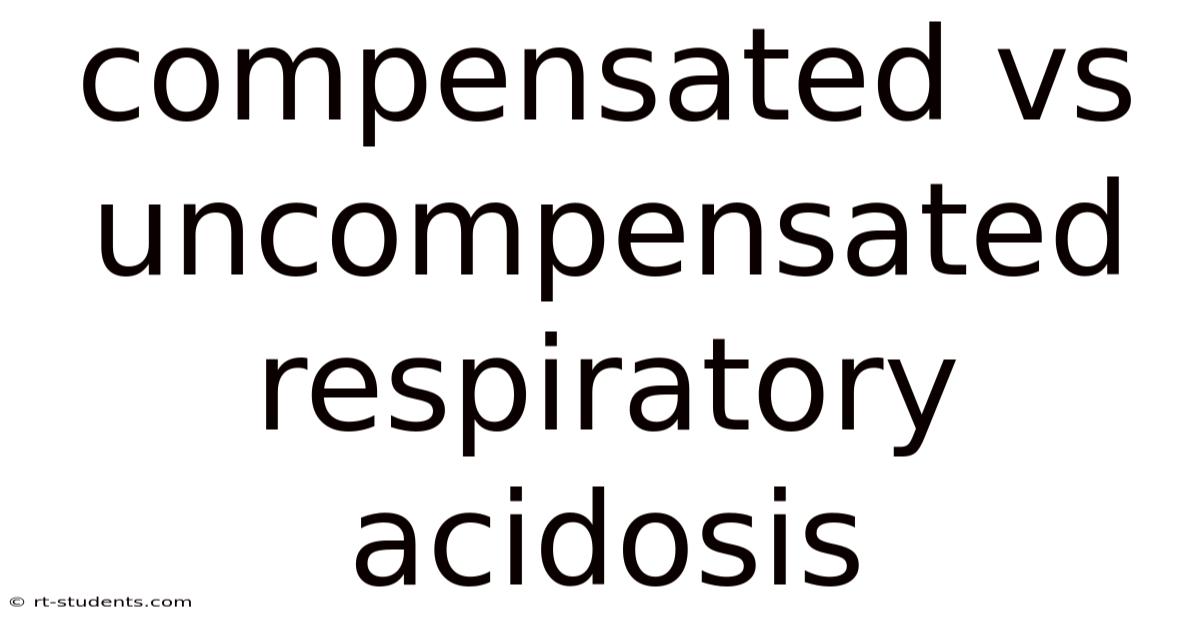 Compensated Vs Uncompensated Respiratory Acidosis