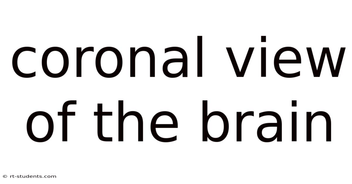Coronal View Of The Brain