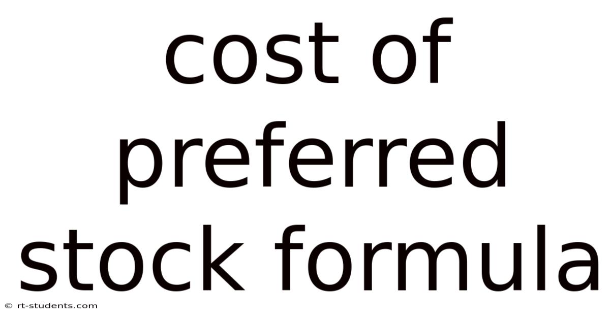 Cost Of Preferred Stock Formula