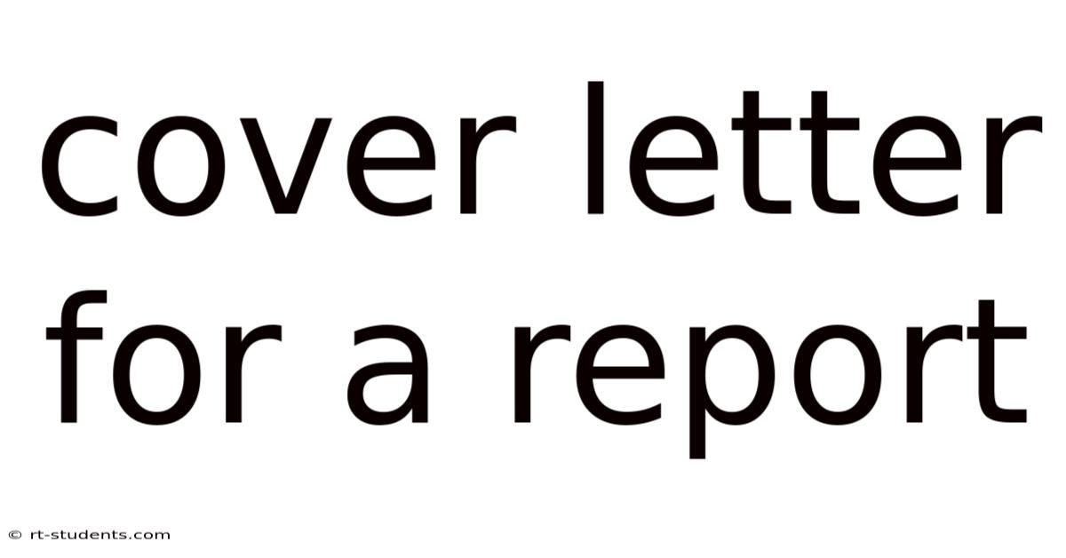 Cover Letter For A Report