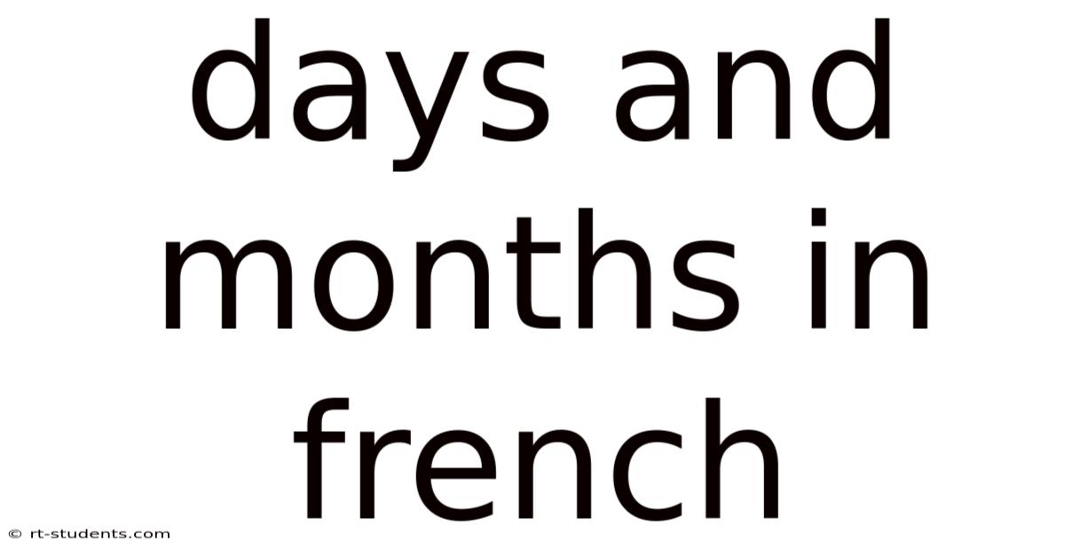 Days And Months In French