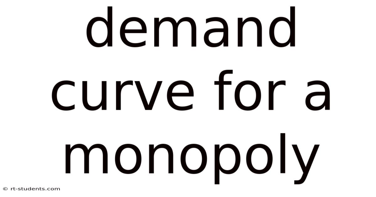 Demand Curve For A Monopoly