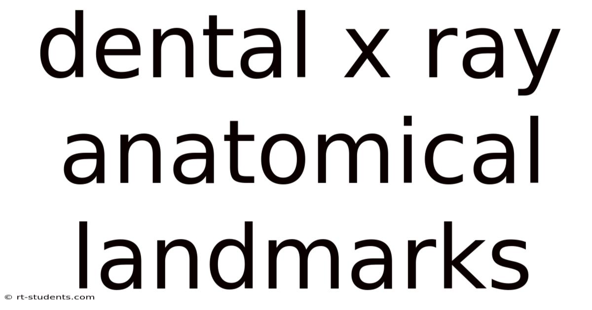 Dental X Ray Anatomical Landmarks