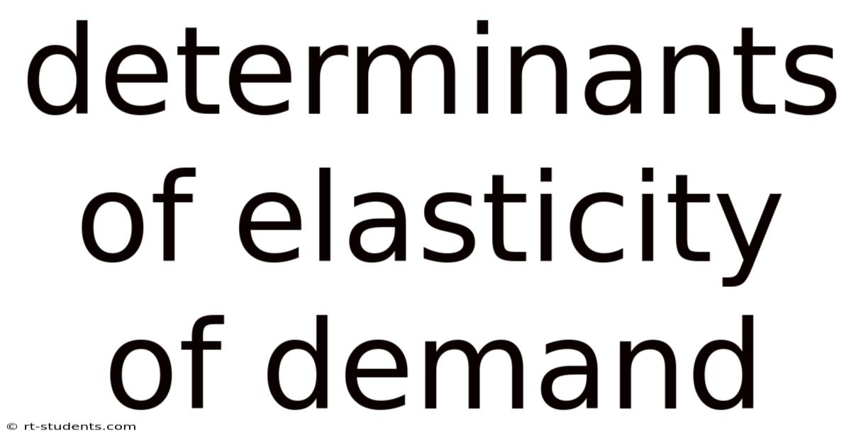 Determinants Of Elasticity Of Demand