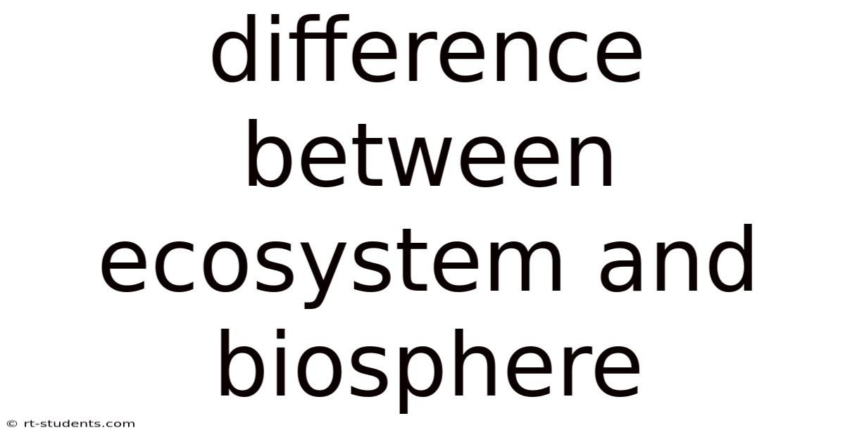 Difference Between Ecosystem And Biosphere