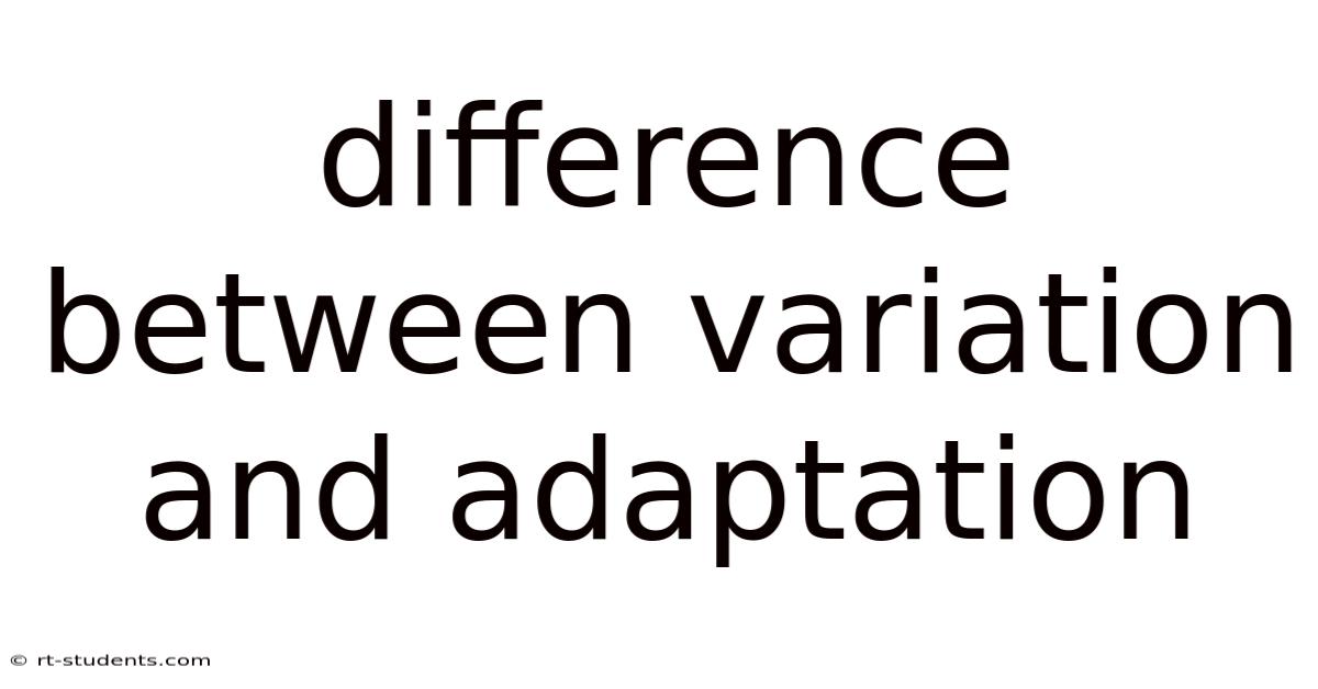 Difference Between Variation And Adaptation