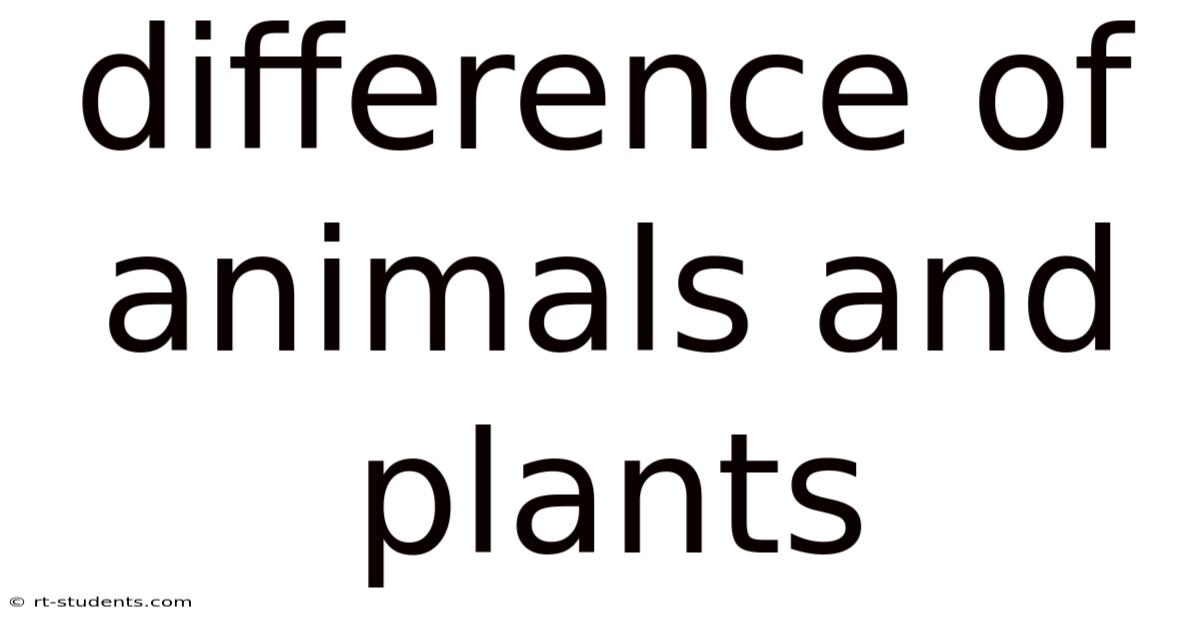 Difference Of Animals And Plants