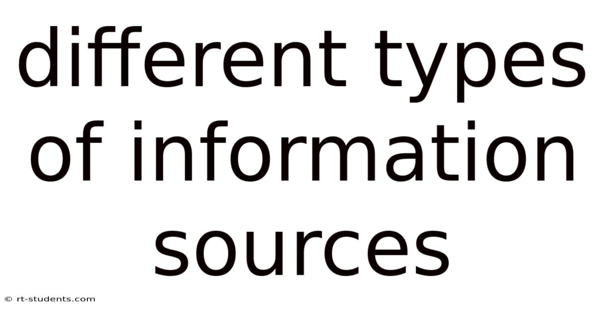 Different Types Of Information Sources