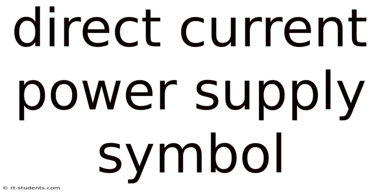 Direct Current Power Supply Symbol
