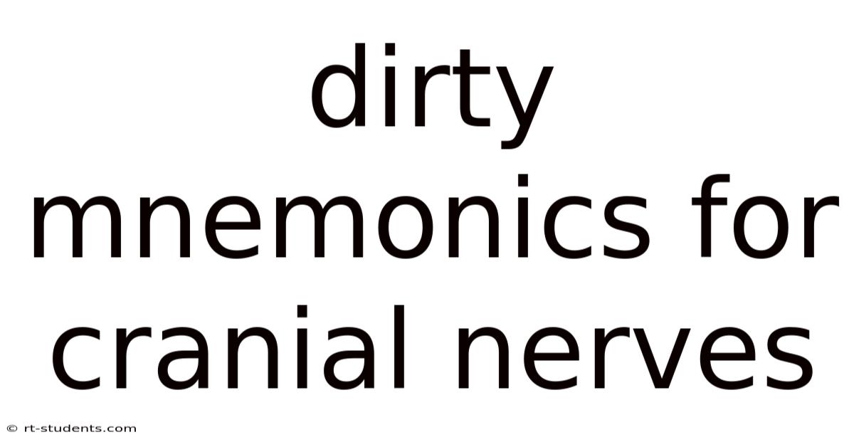 Dirty Mnemonics For Cranial Nerves