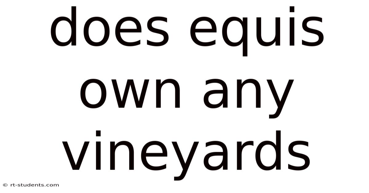 Does Equis Own Any Vineyards