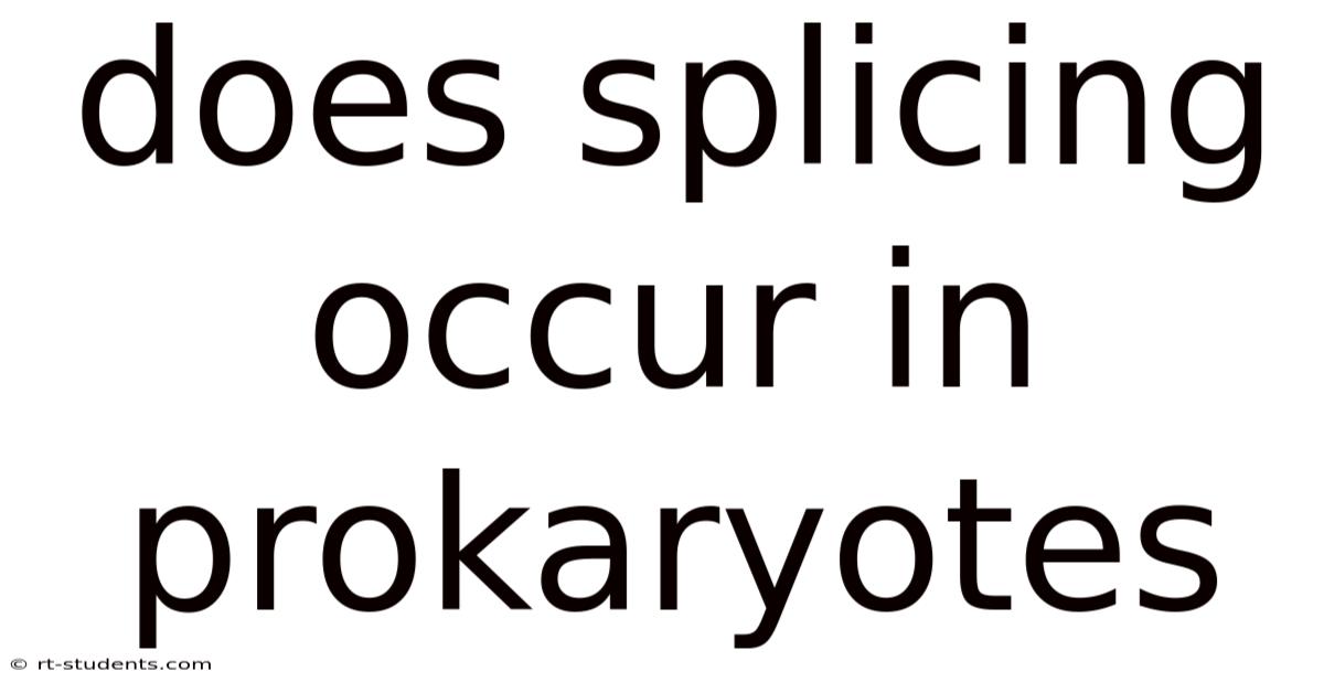 Does Splicing Occur In Prokaryotes