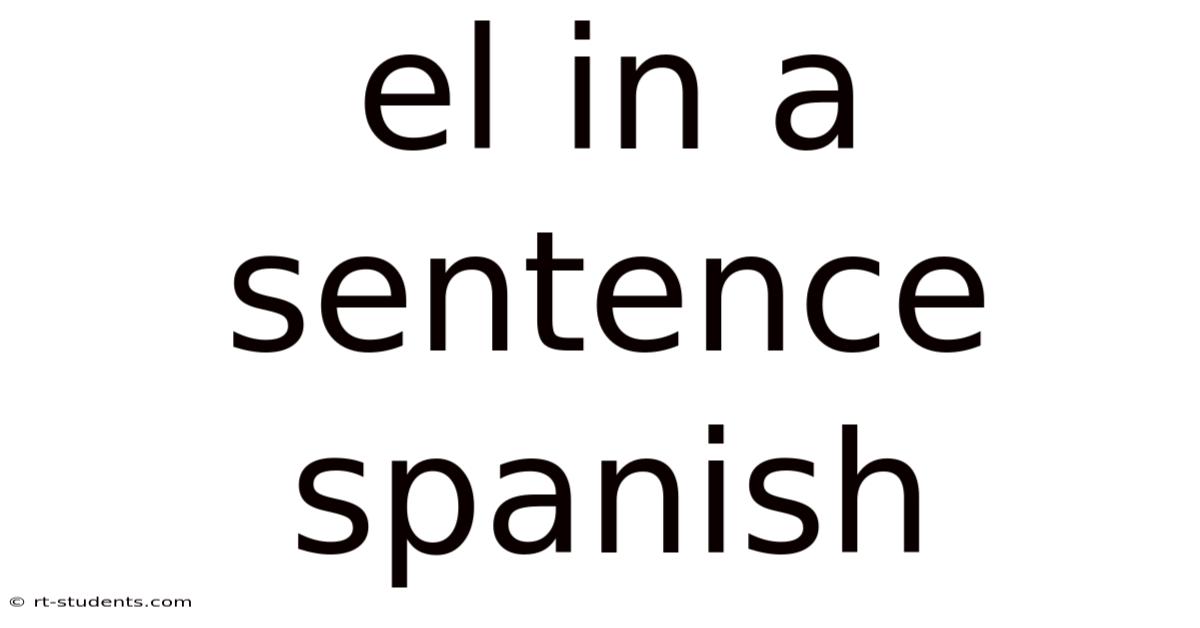 El In A Sentence Spanish