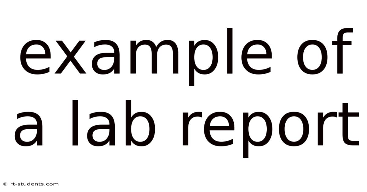Example Of A Lab Report