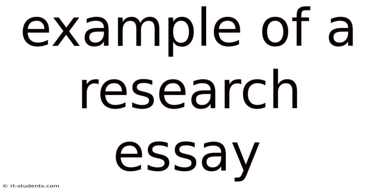 Example Of A Research Essay