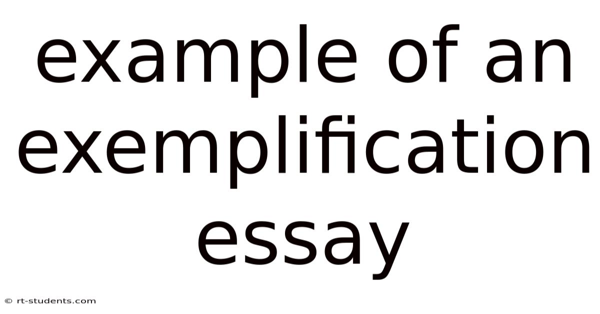 Example Of An Exemplification Essay