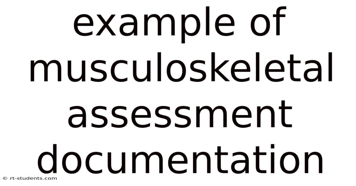 Example Of Musculoskeletal Assessment Documentation
