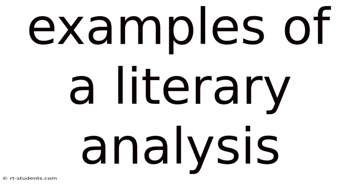 Examples Of A Literary Analysis