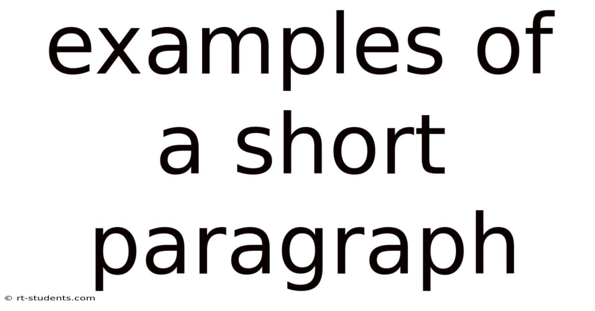 Examples Of A Short Paragraph